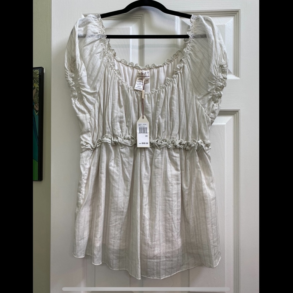NWT M.S.S.P. Max Studio Peasant Empire Blouse 2x